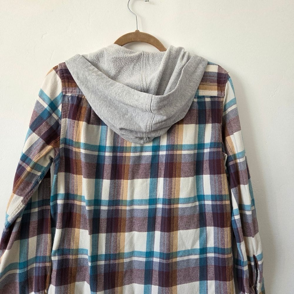 Pacsun Plaid Hoodie Shirt Men's Small Pockets Skater Streetwear Punk Grunge Y2K - Picture 8 of 9